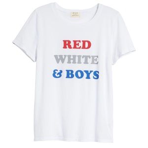 🎁Like NEW! -‘Red White & Boys’ T-Shirt- by PST